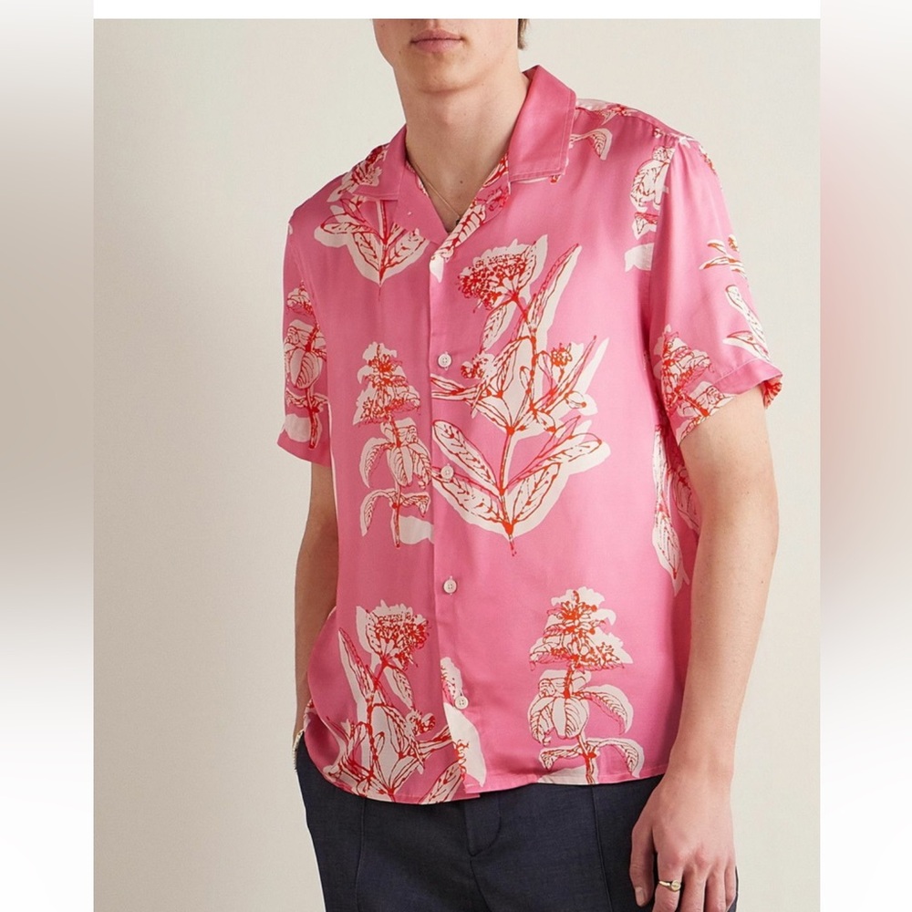 Corridor Men's Pink Floral vacation Short-Sleeve Shirt